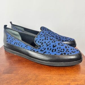 Rebecca Minkoff Blue Leopard Print Slip-On Loafers – Women’s Size 9